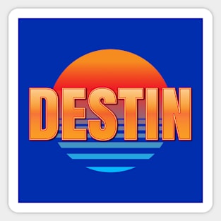 Destin Florida Retro Sunset Sticker